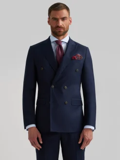 AMERICANA FIL A FIL CRUZADO AZUL MARINO