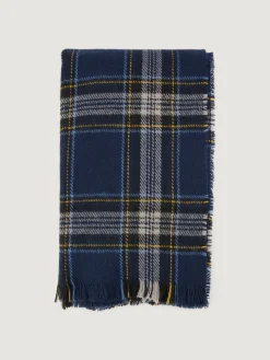 BUFANDA CHECKS AZUL MARINO
