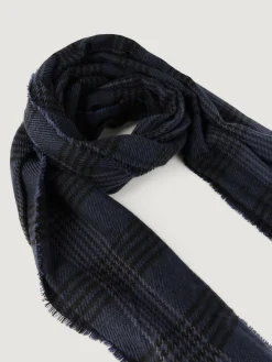 BUFANDA CHECKS AZUL MARINO
