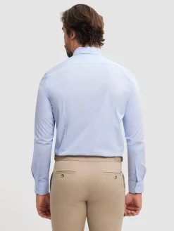 CAMISA COMFORT FIL A FIL CELESTE