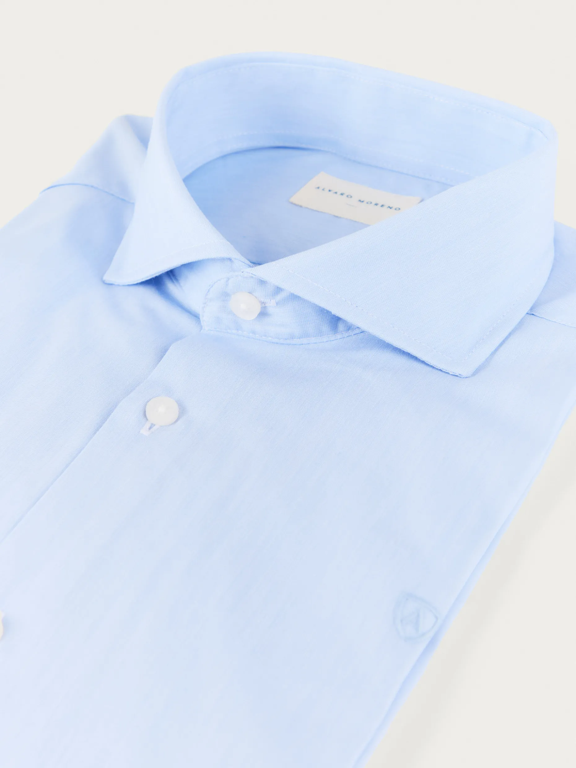 CAMISA COMFORT FIL A FIL CELESTE