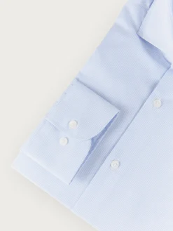 CAMISA COMFORT MICRO RAYAS CELESTE