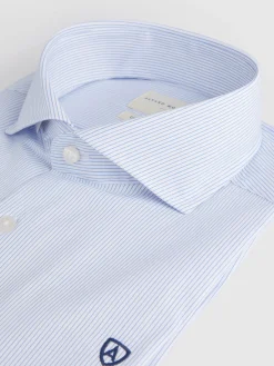 CAMISA COMFORT RAYAS CELESTE