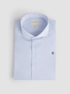 CAMISA COMFORT RAYAS CELESTE
