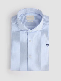 CAMISA COMFORT RAYAS CELESTE