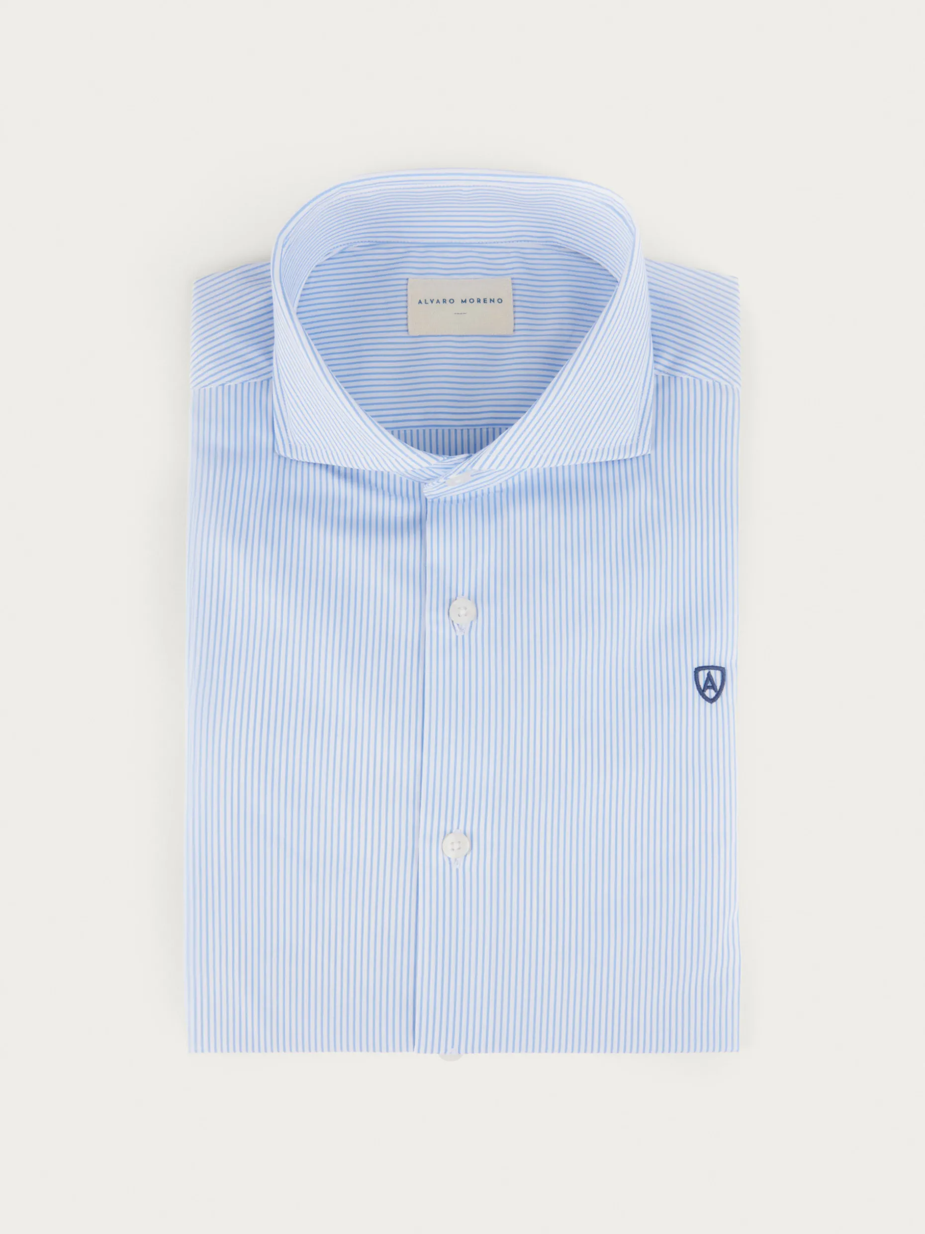 CAMISA COMFORT RAYAS CELESTE