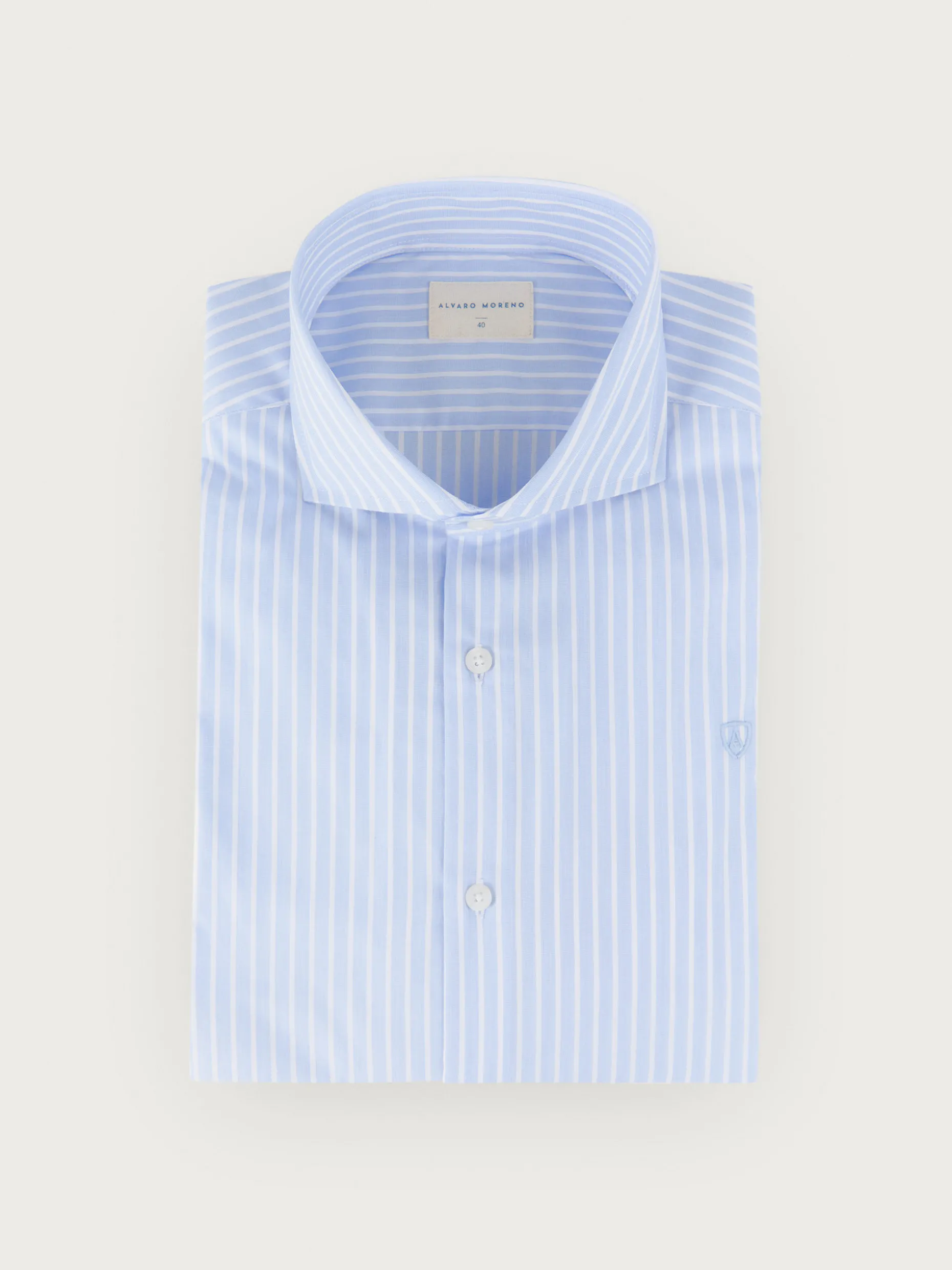 CAMISA COMFORT RAYAS DIPLO CELESTE