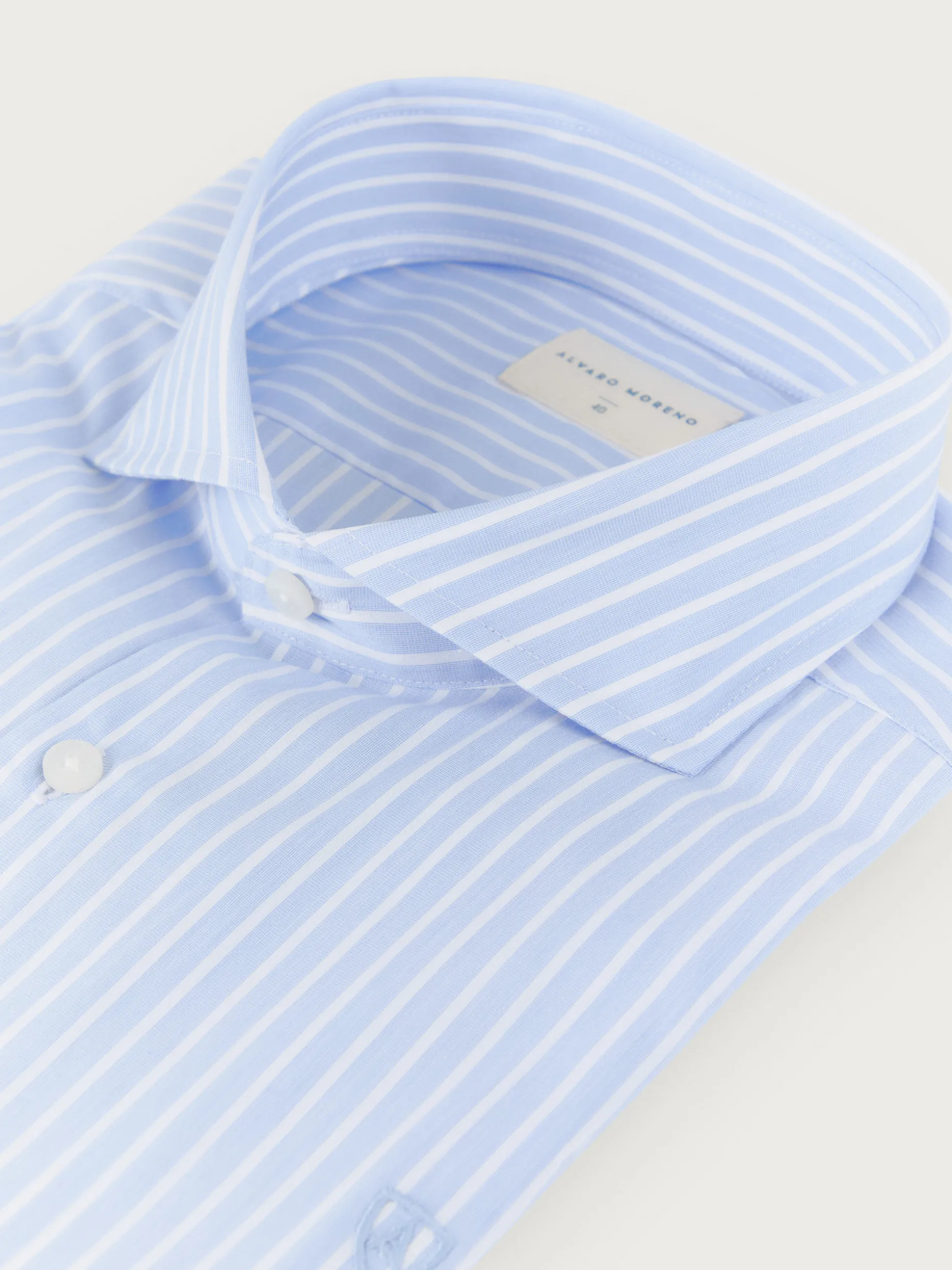 CAMISA COMFORT RAYAS DIPLO CELESTE