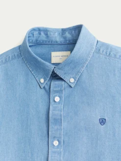 CAMISA DENIM B.DOWN AZUL
