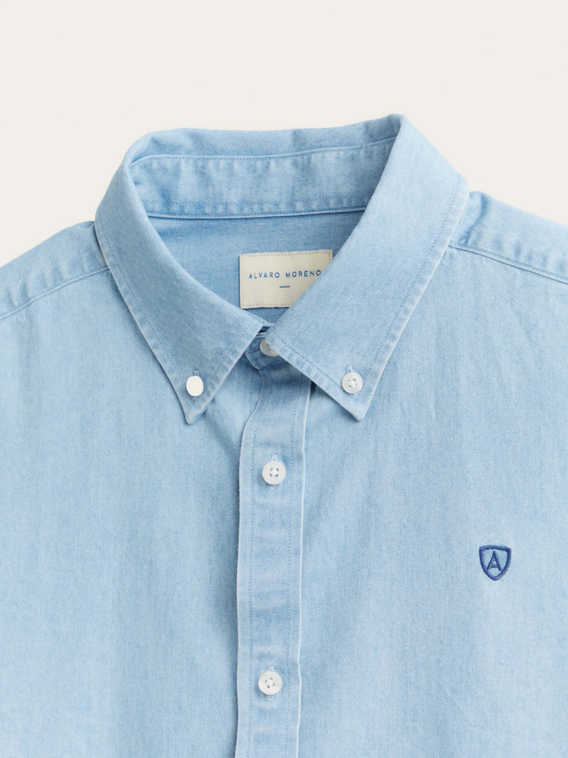 CAMISA DENIM B.DOWN CELESTE