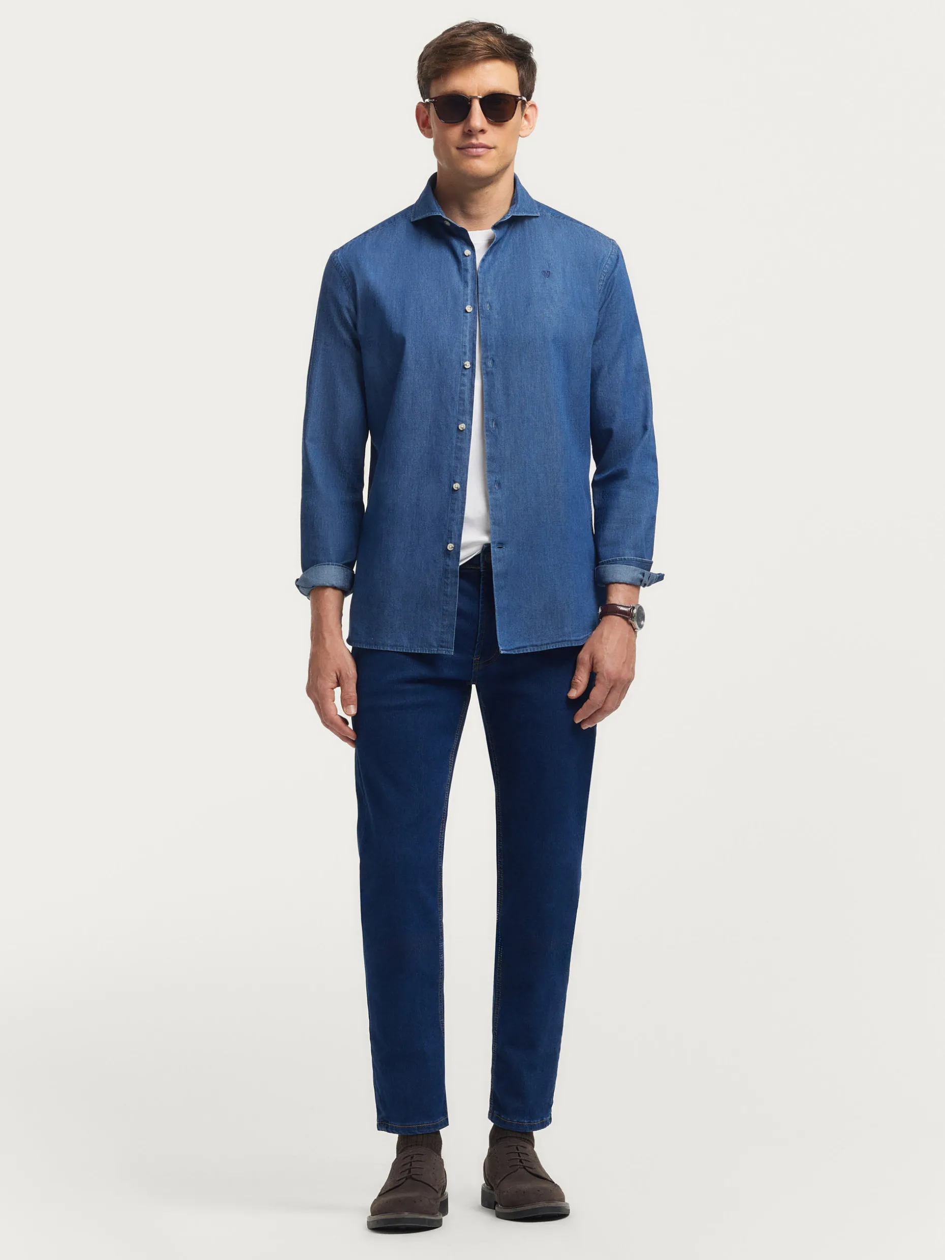 CAMISA DENIM JACK AZUL MARINO