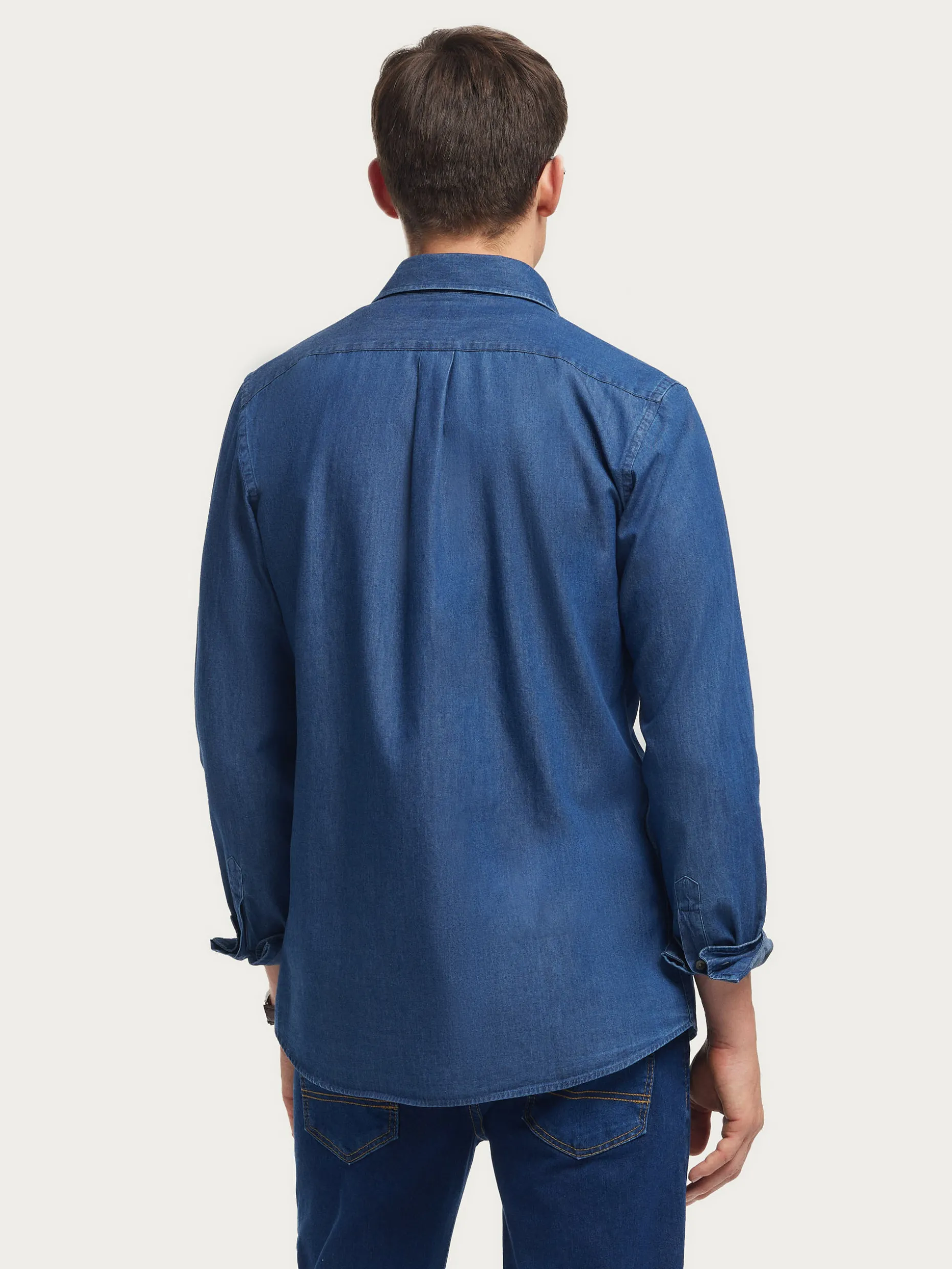 CAMISA DENIM JACK AZUL MARINO