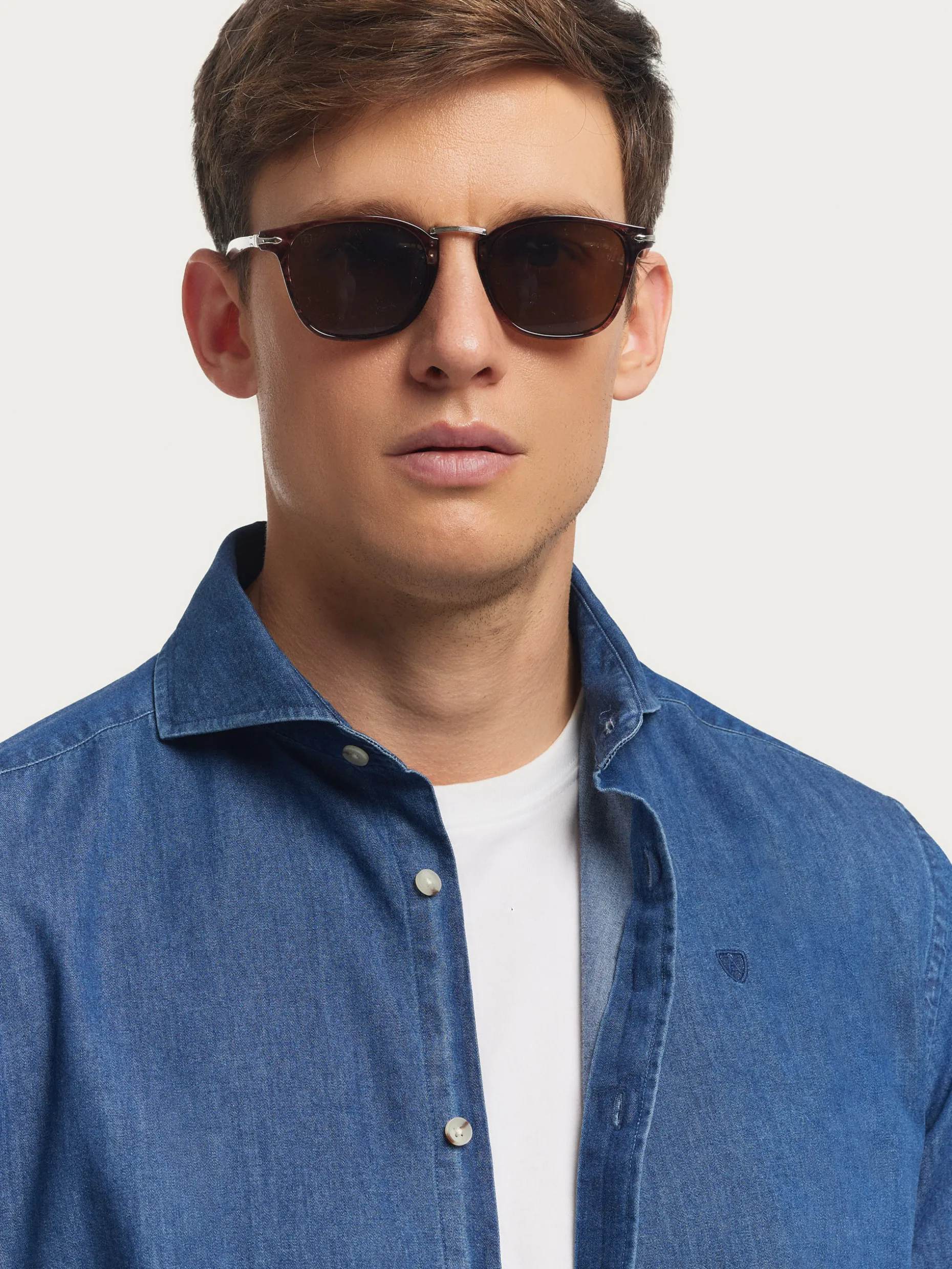 CAMISA DENIM JACK AZUL MARINO