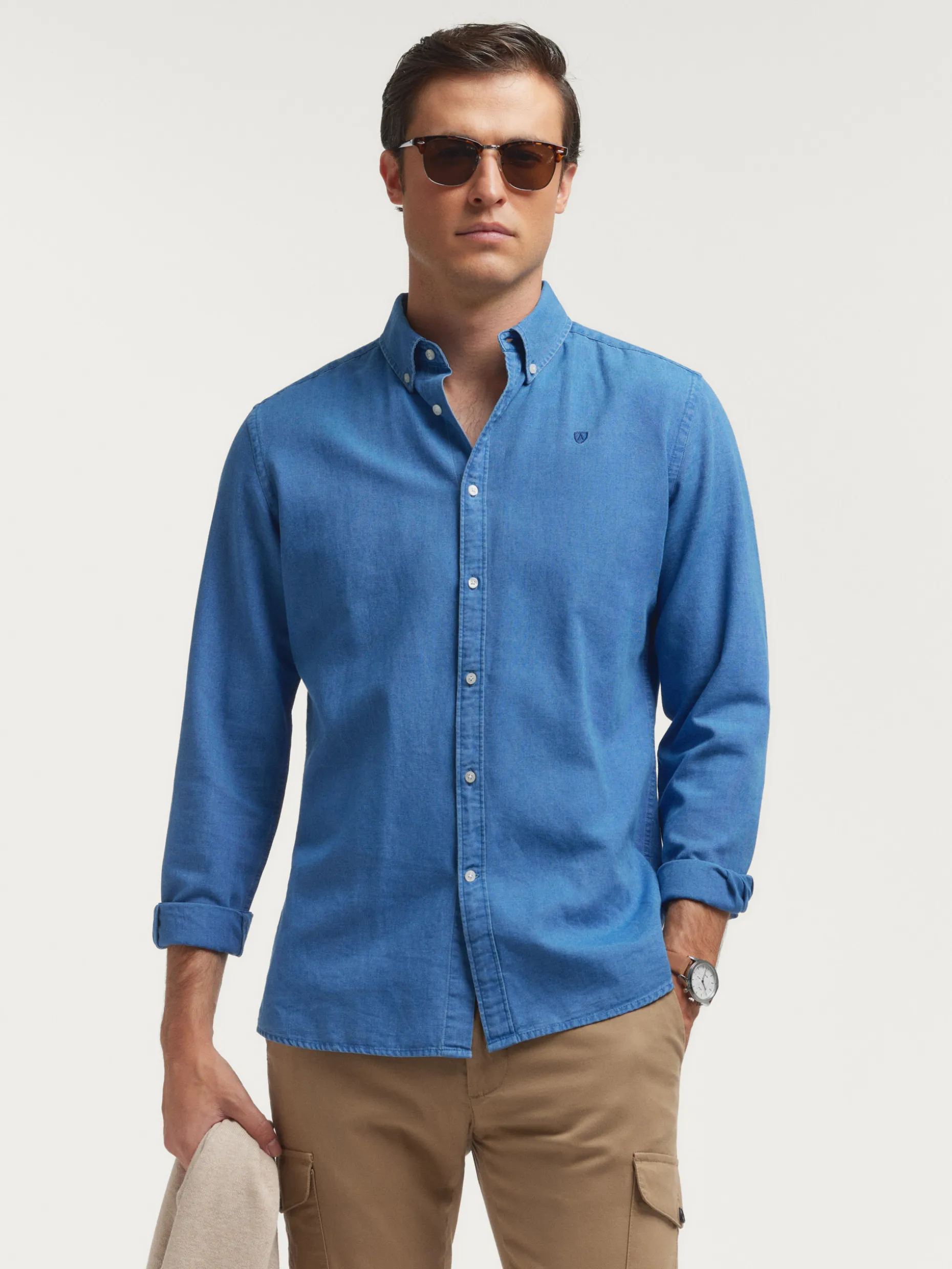 CAMISA DENIM OXFORD AZUL