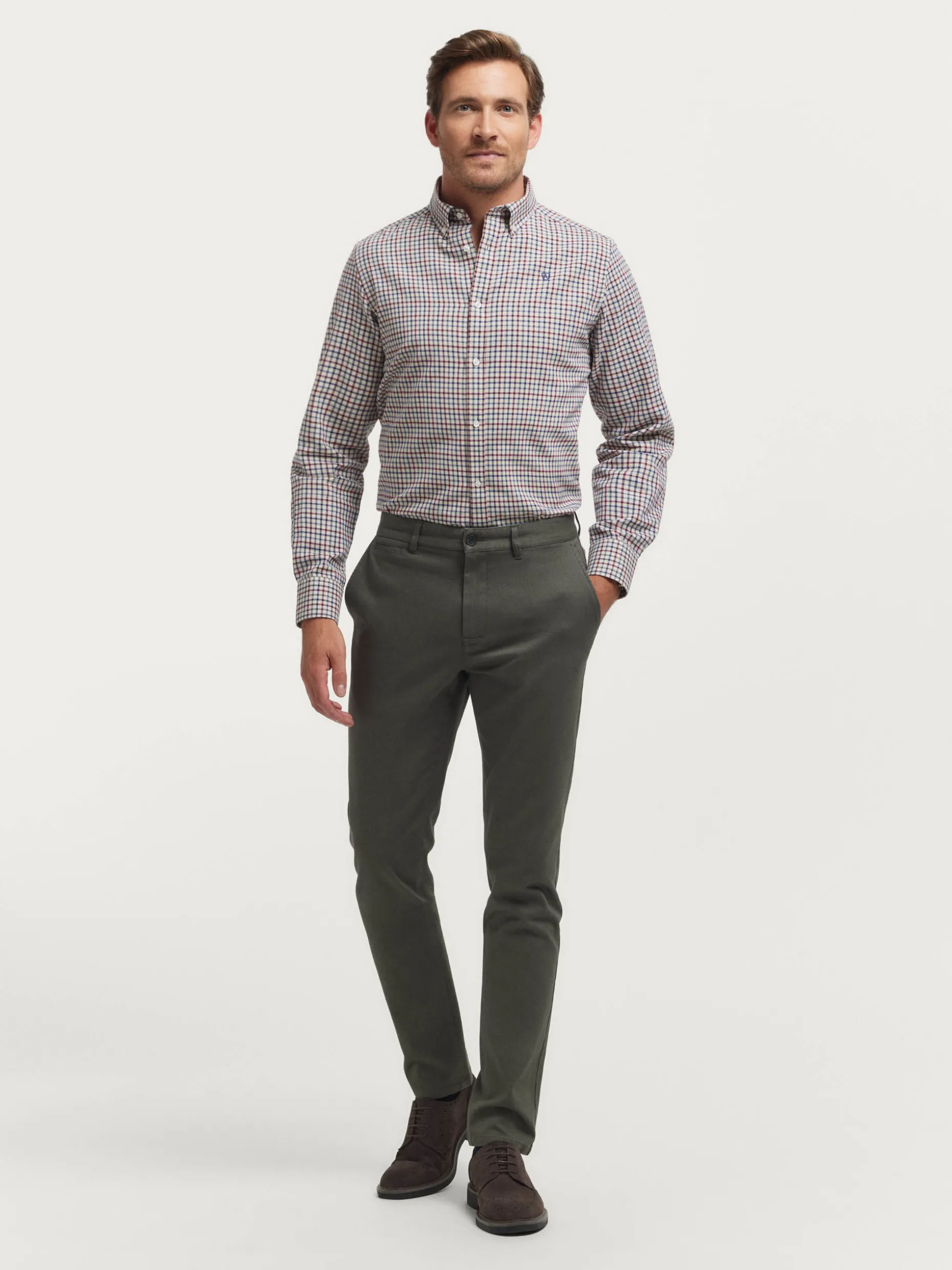 CAMISA FLANNEL CHECKS BURDEOS