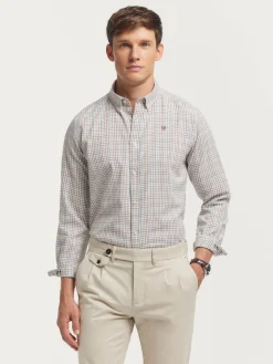 CAMISA FLANNEL CHECKS BURDEOS