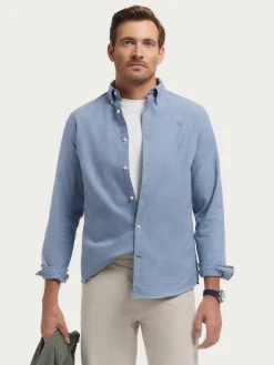 CAMISA FLANNEL TWILL AZUL