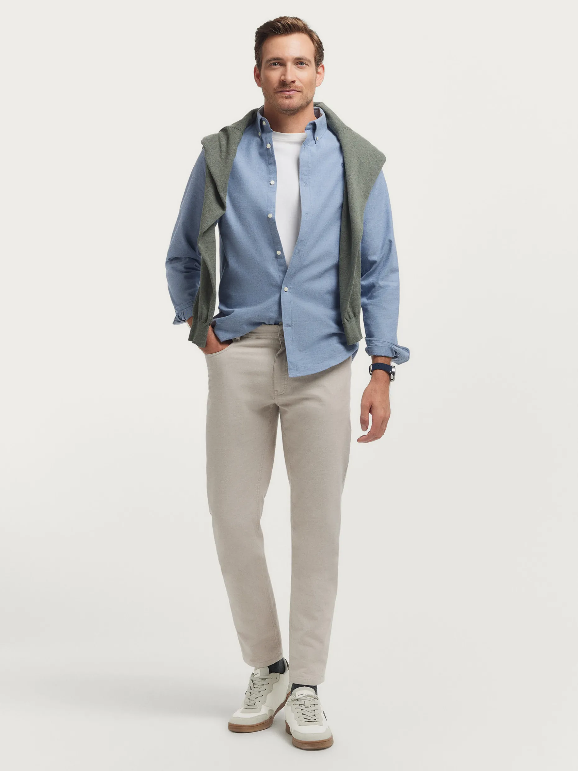 CAMISA FLANNEL TWILL AZUL