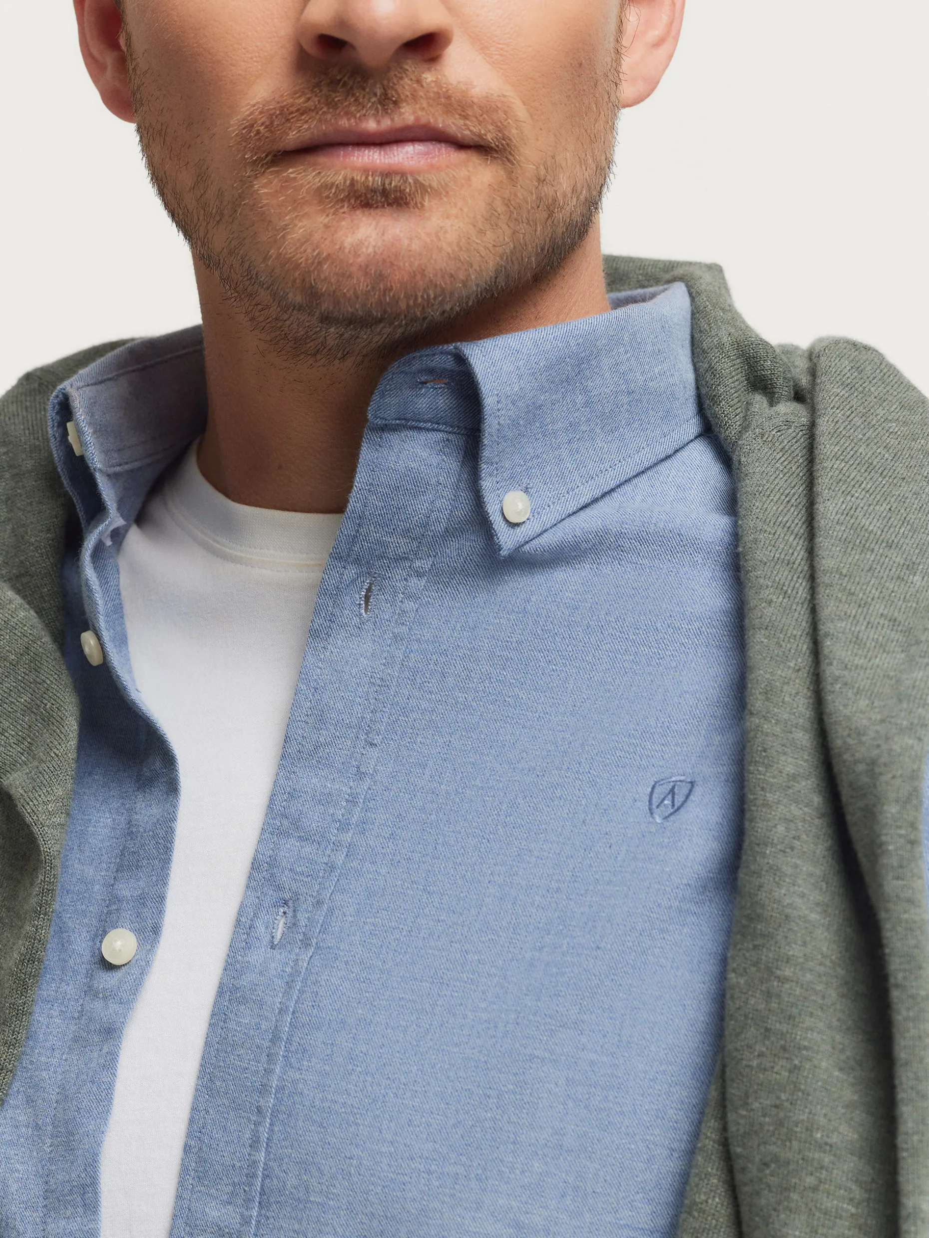 CAMISA FLANNEL TWILL AZUL