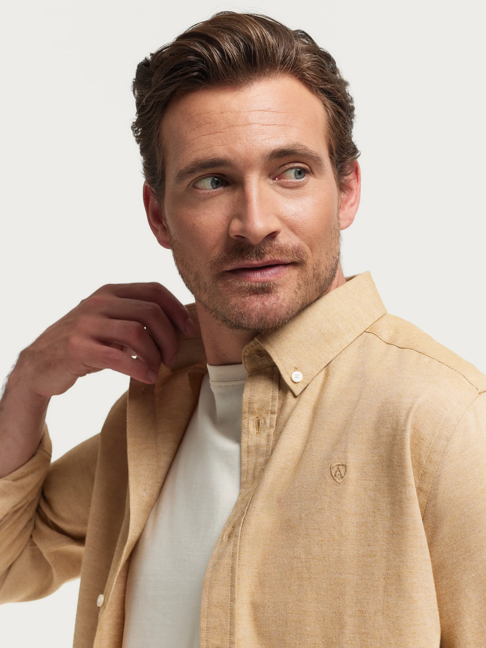 CAMISA FLANNEL TWILL CAMEL