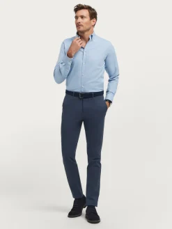 CAMISA FLANNEL TWILL CELESTE