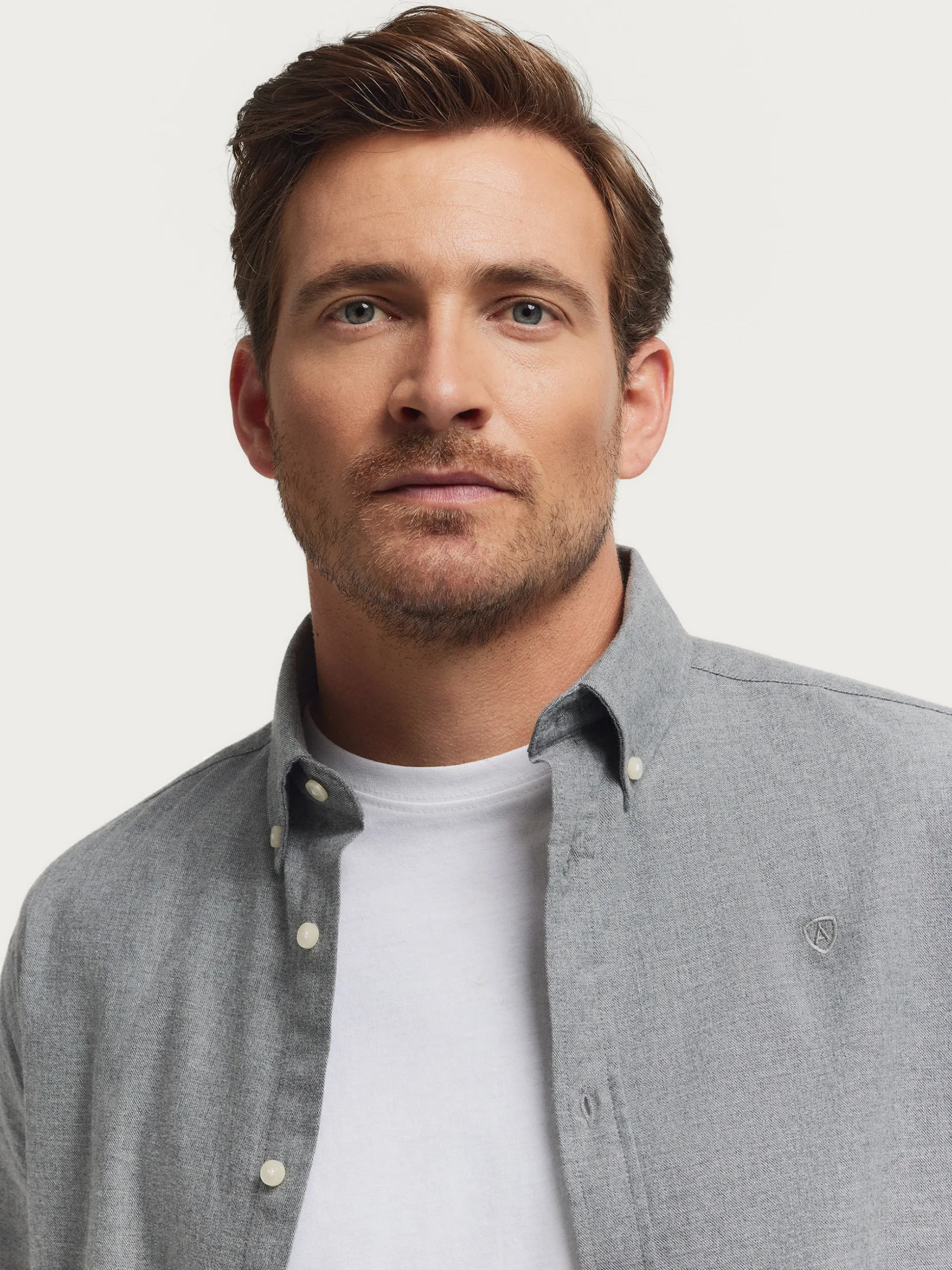 CAMISA FLANNEL TWILL GRIS