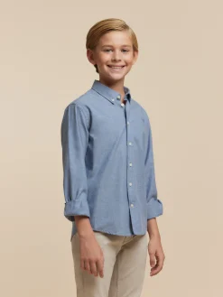 CAMISA FLANNEL TWILL KIDS AZUL