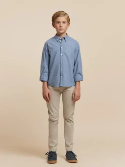 CAMISA FLANNEL TWILL KIDS AZUL