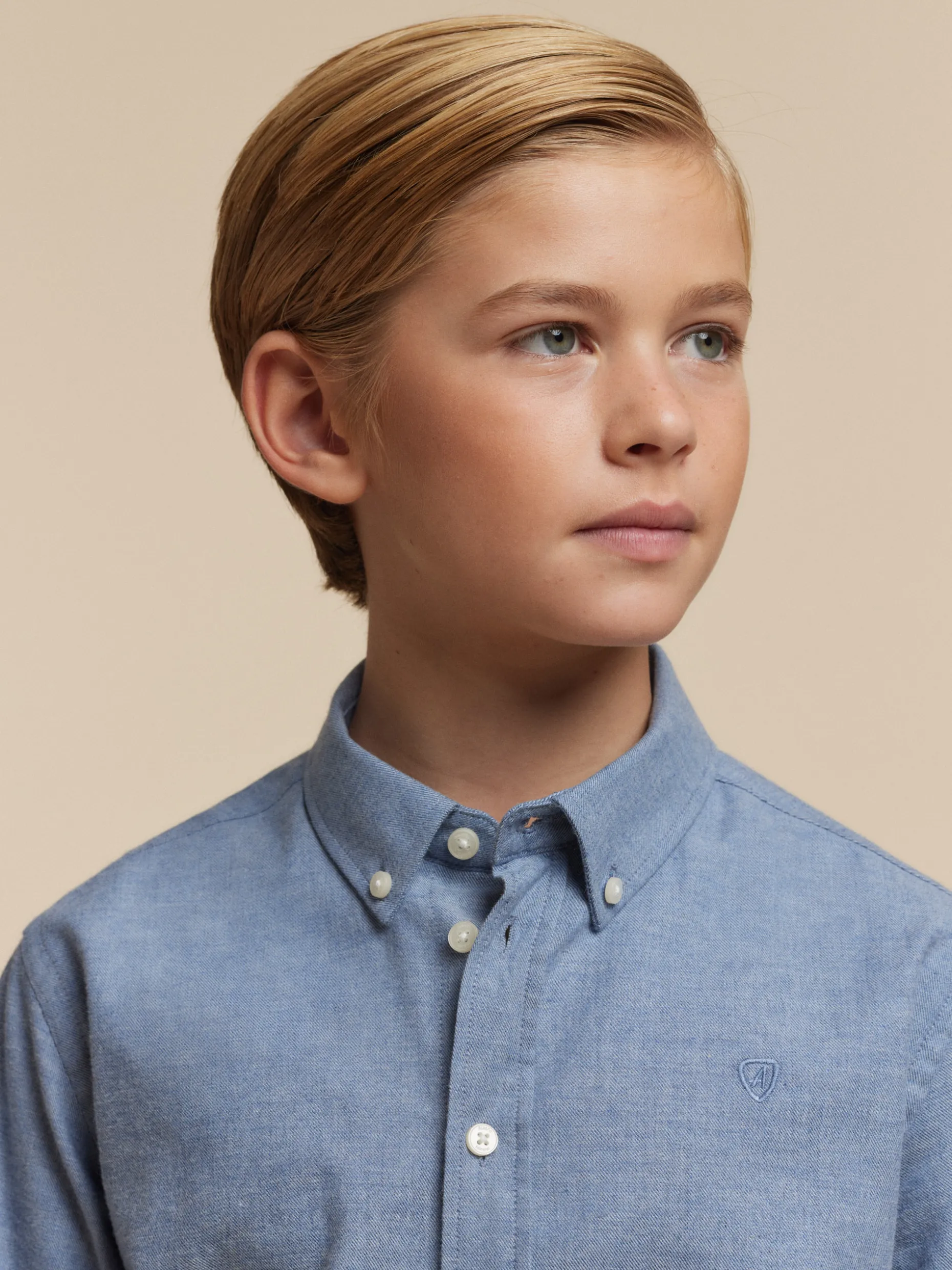 CAMISA FLANNEL TWILL KIDS AZUL