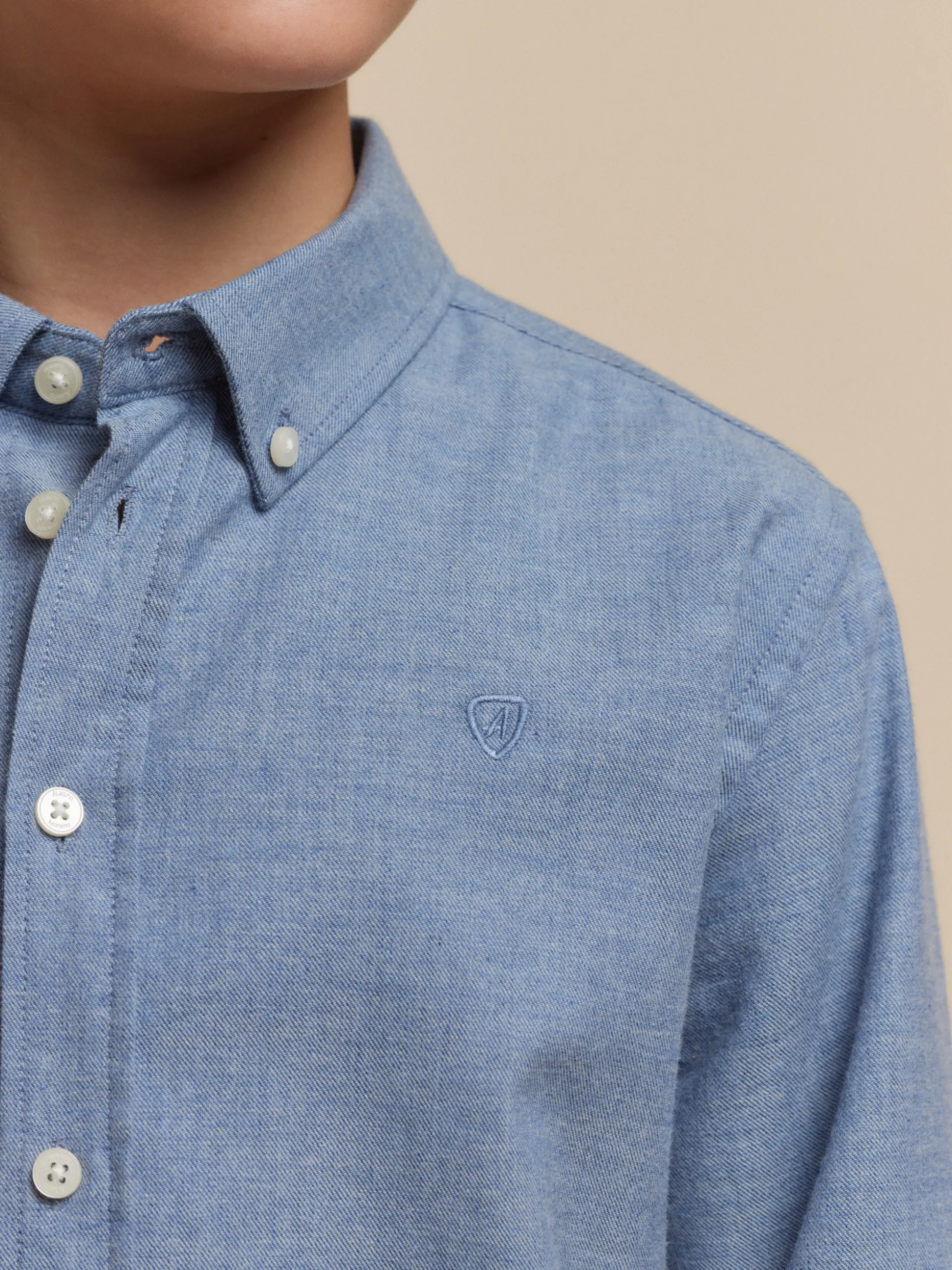 CAMISA FLANNEL TWILL KIDS AZUL