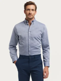 CAMISA MICROESPIGA AZUL MARINO