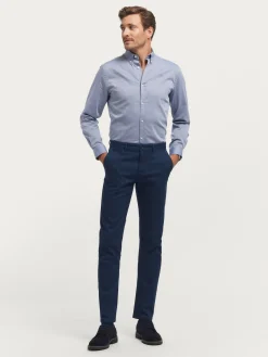 CAMISA MICROESPIGA AZUL MARINO