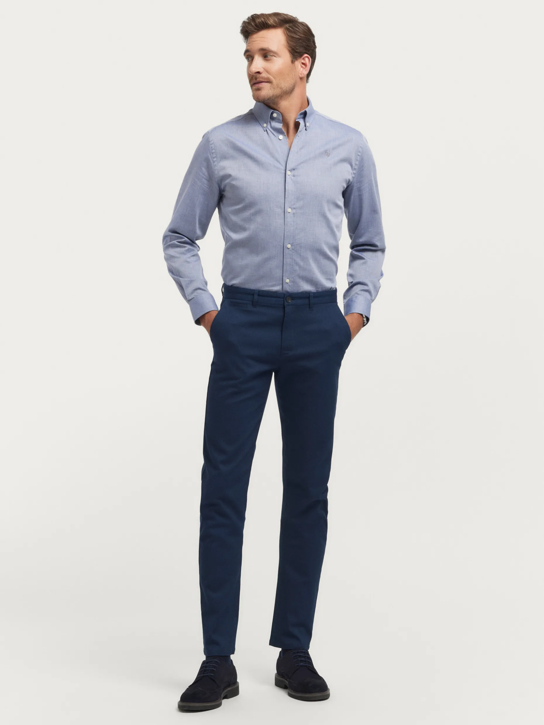 CAMISA MICROESPIGA AZUL MARINO