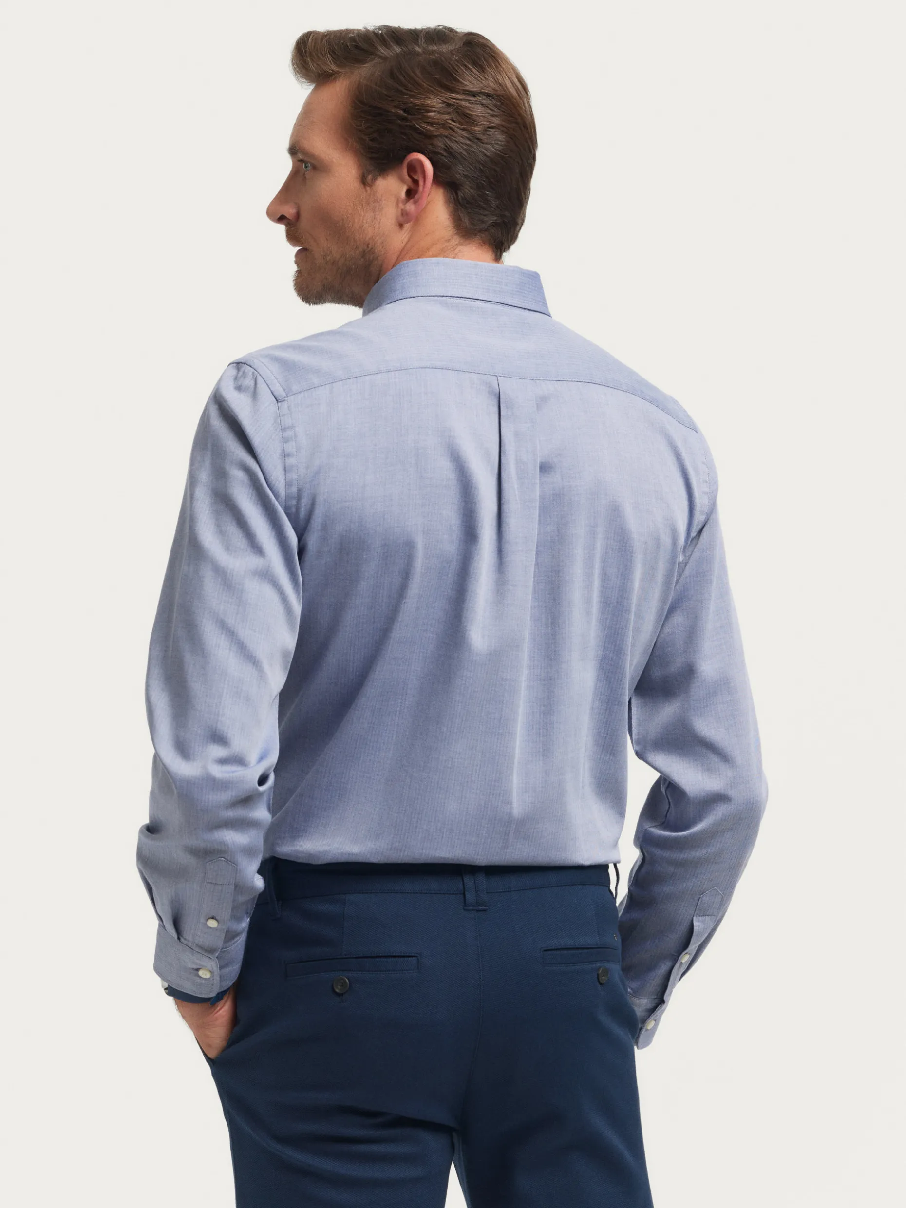 CAMISA MICROESPIGA AZUL MARINO