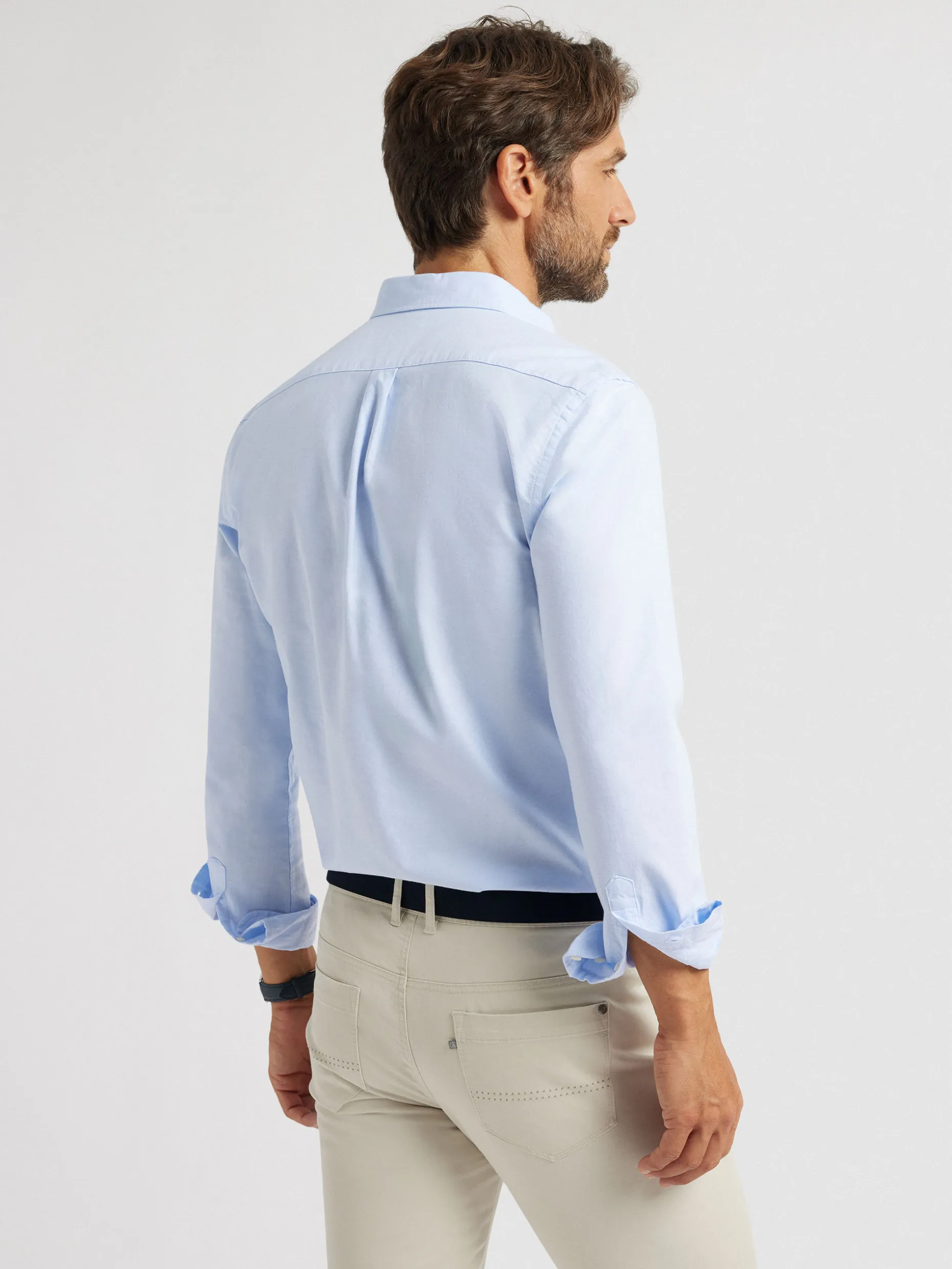 CAMISA OXFORD BASIC CELESTE