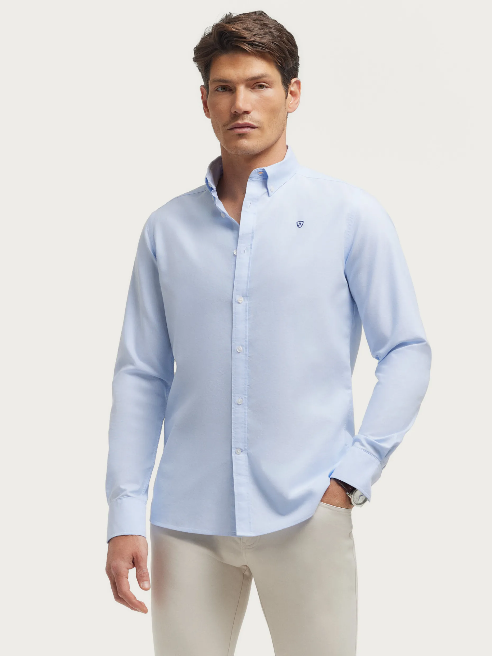 CAMISA OXFORD BASIC CELESTE