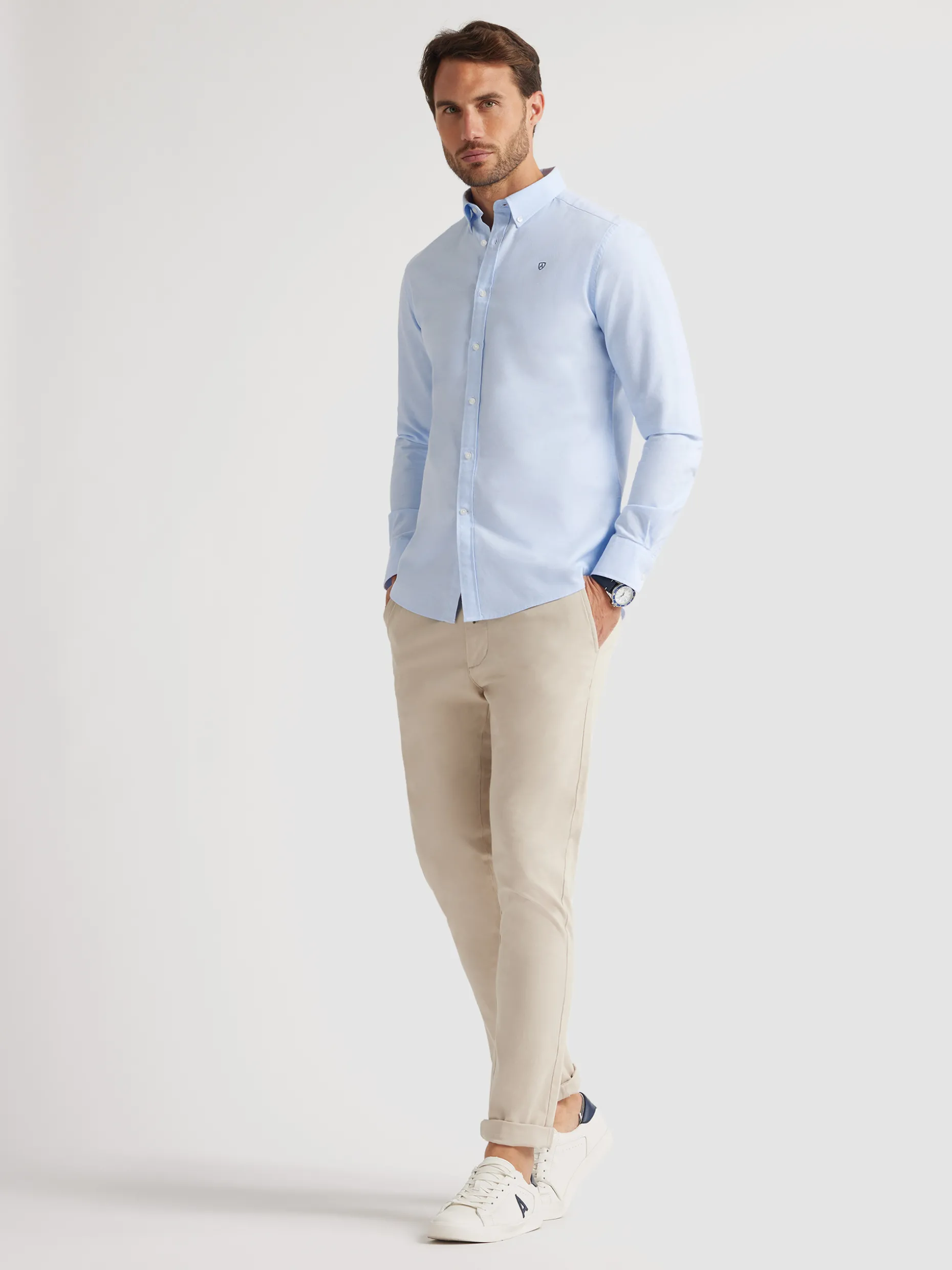 CAMISA OXFORD BASIC CELESTE