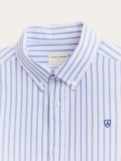 CAMISA OXFORD FANCY STR AZUL