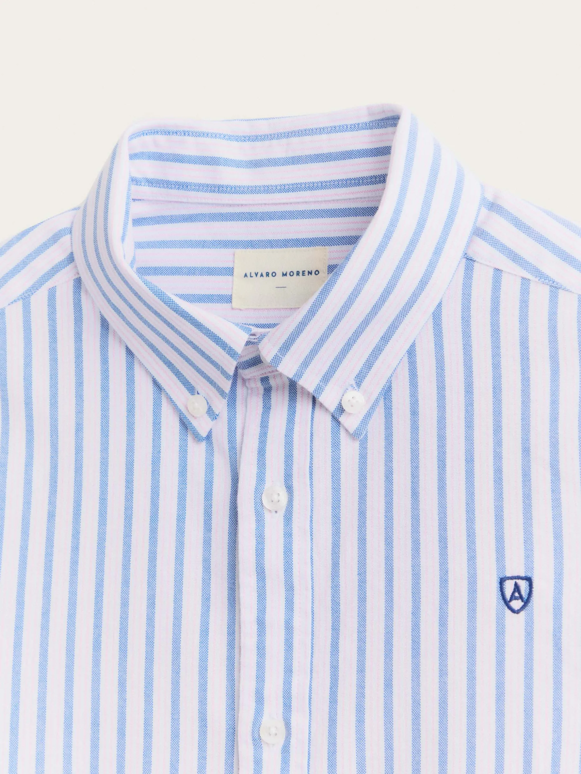 CAMISA OXFORD FANCY STR AZUL
