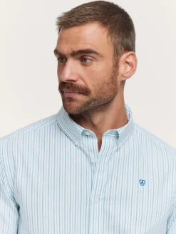 CAMISA OXFORD FANCY STR VERDE