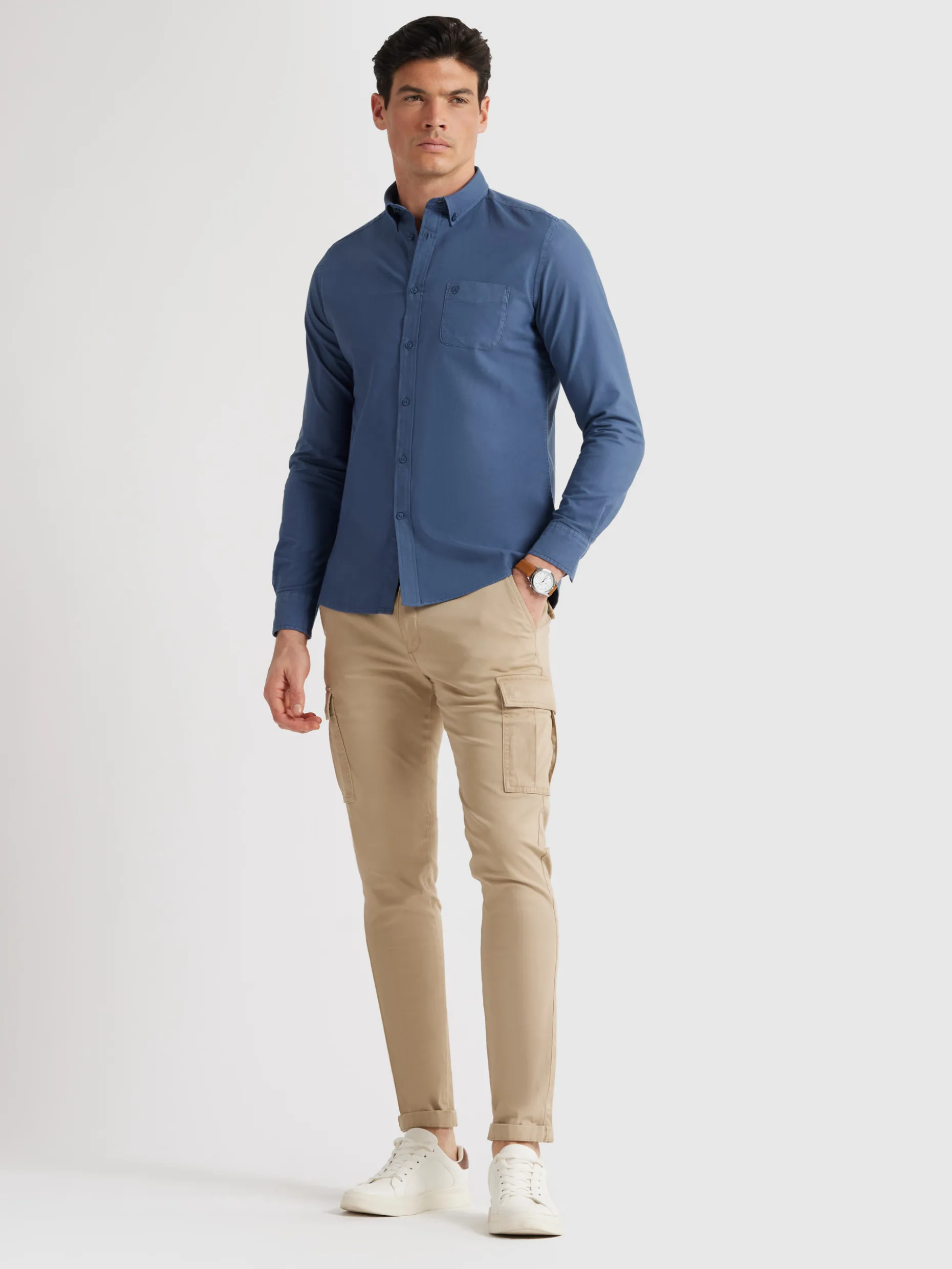 CAMISA OXFORD POCKET DYE AZUL