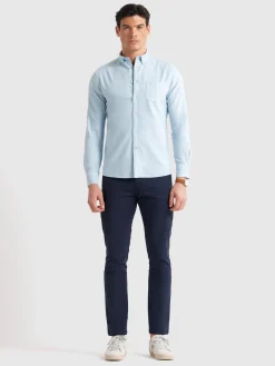 CAMISA OXFORD POCKET DYE CELESTE