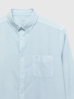 CAMISA OXFORD POCKET DYE CELESTE