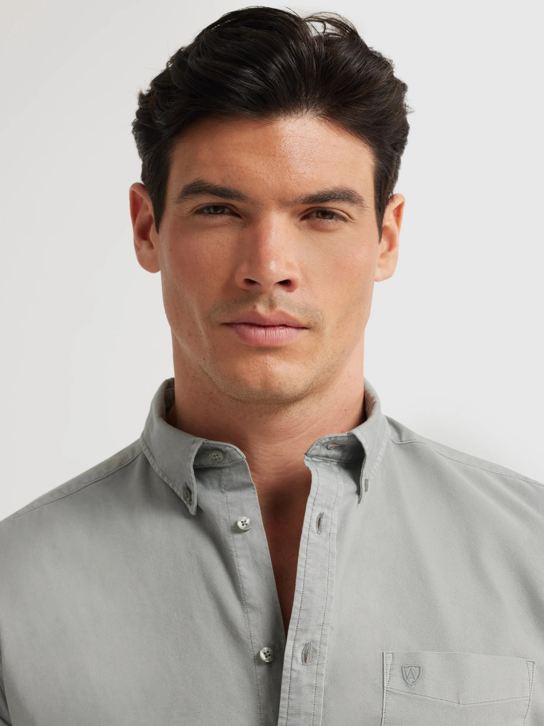 CAMISA OXFORD POCKET DYE GRIS