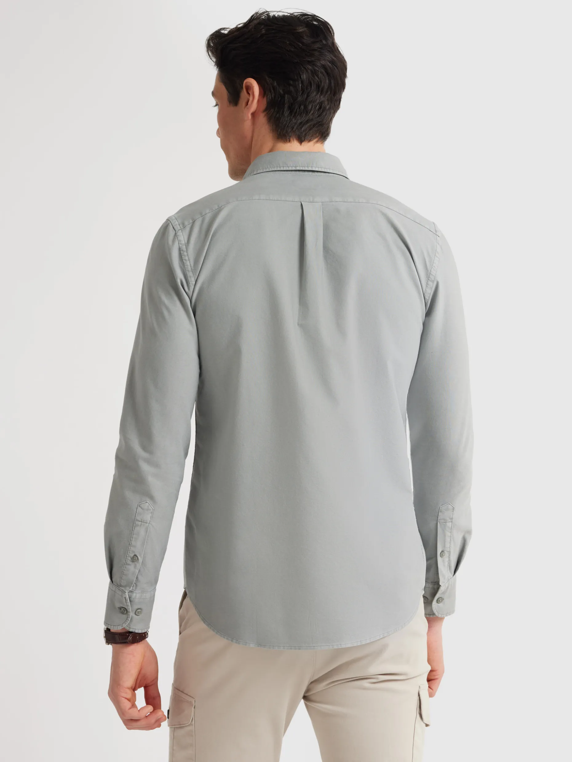 CAMISA OXFORD POCKET DYE GRIS