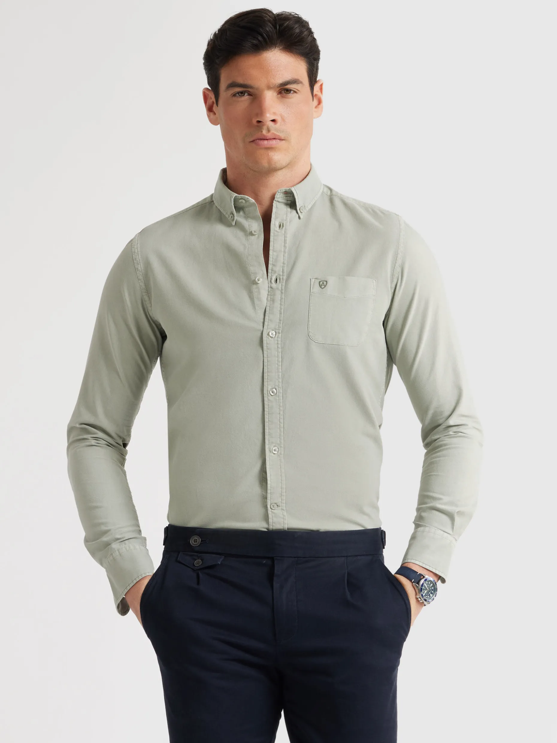 CAMISA OXFORD POCKET DYE VERDE
