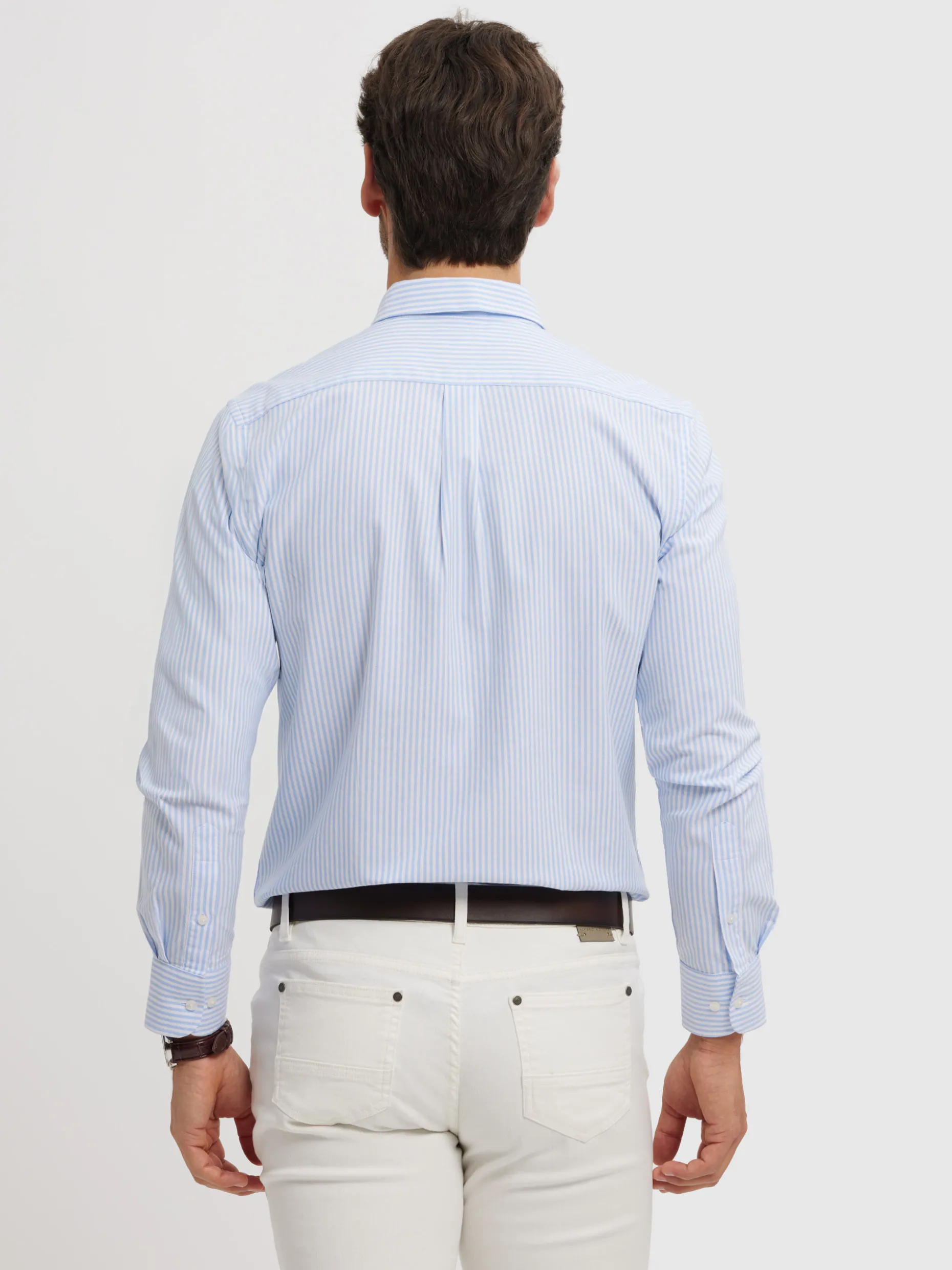 CAMISA OXFORD RAYAS BASIC CELESTE