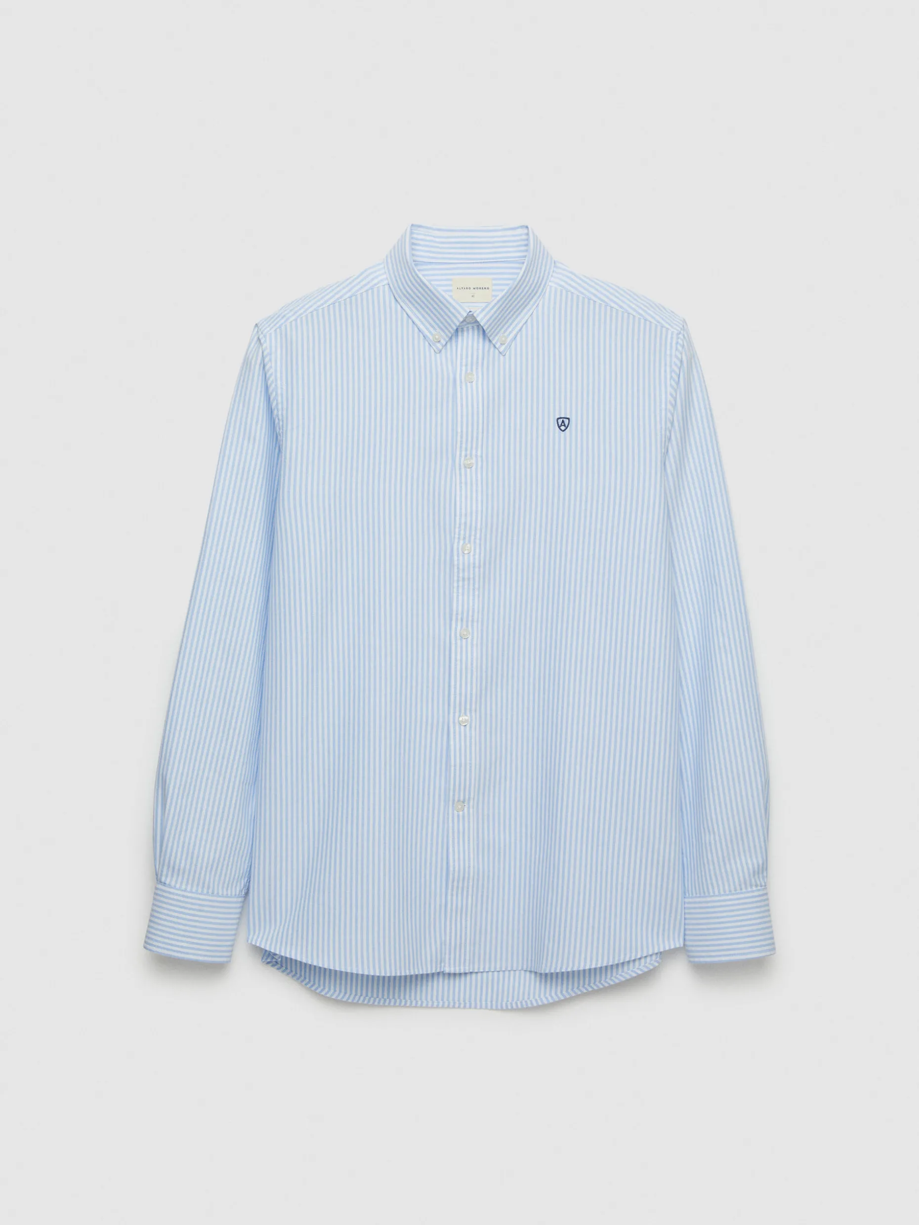 CAMISA OXFORD RAYAS BASIC CELESTE