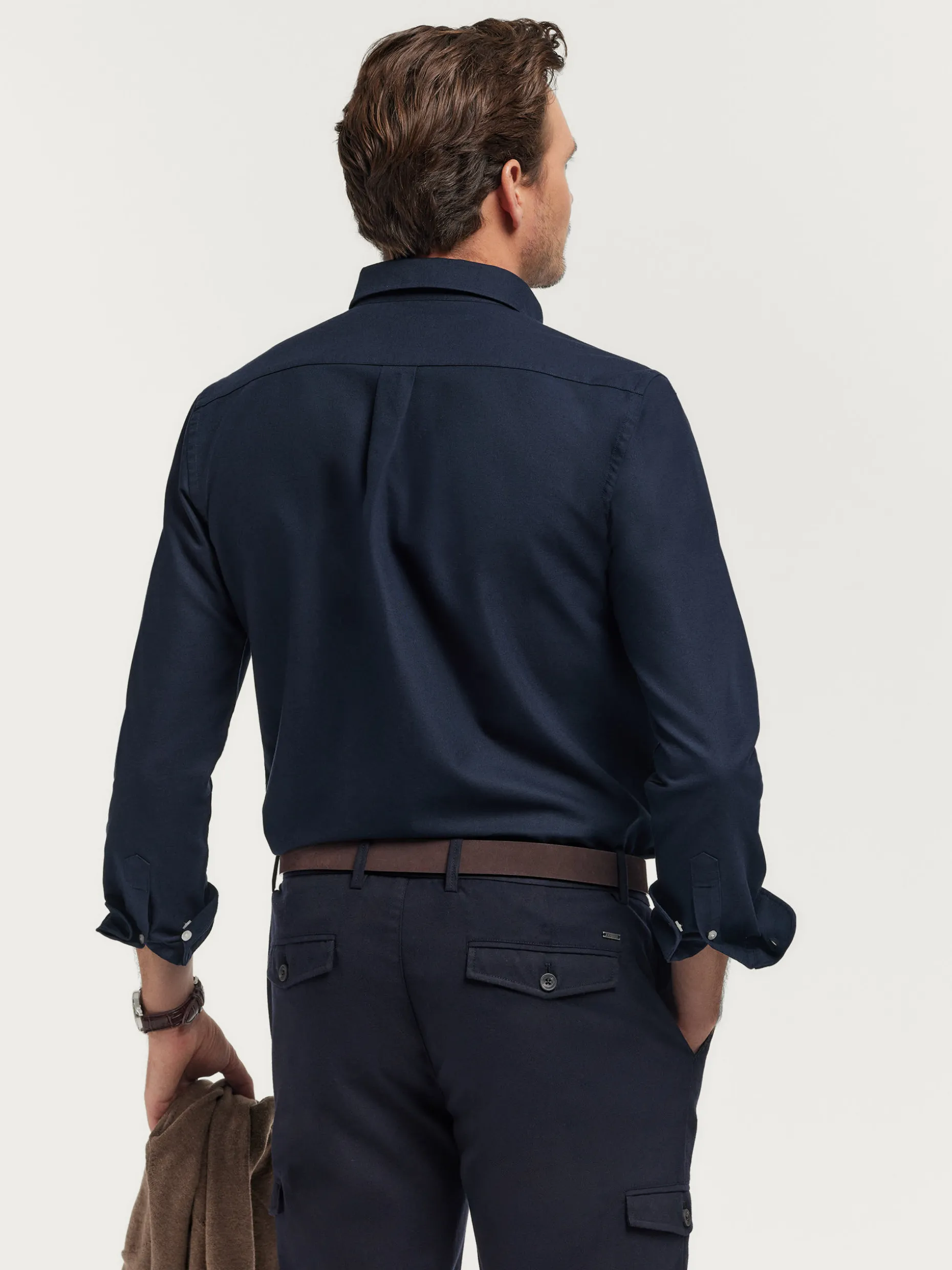 CAMISA OXFORD SOLID AZUL MARINO