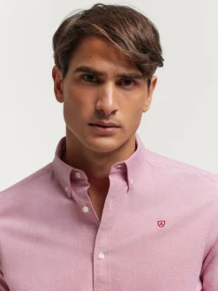 CAMISA OXFORD SOLID BURDEOS